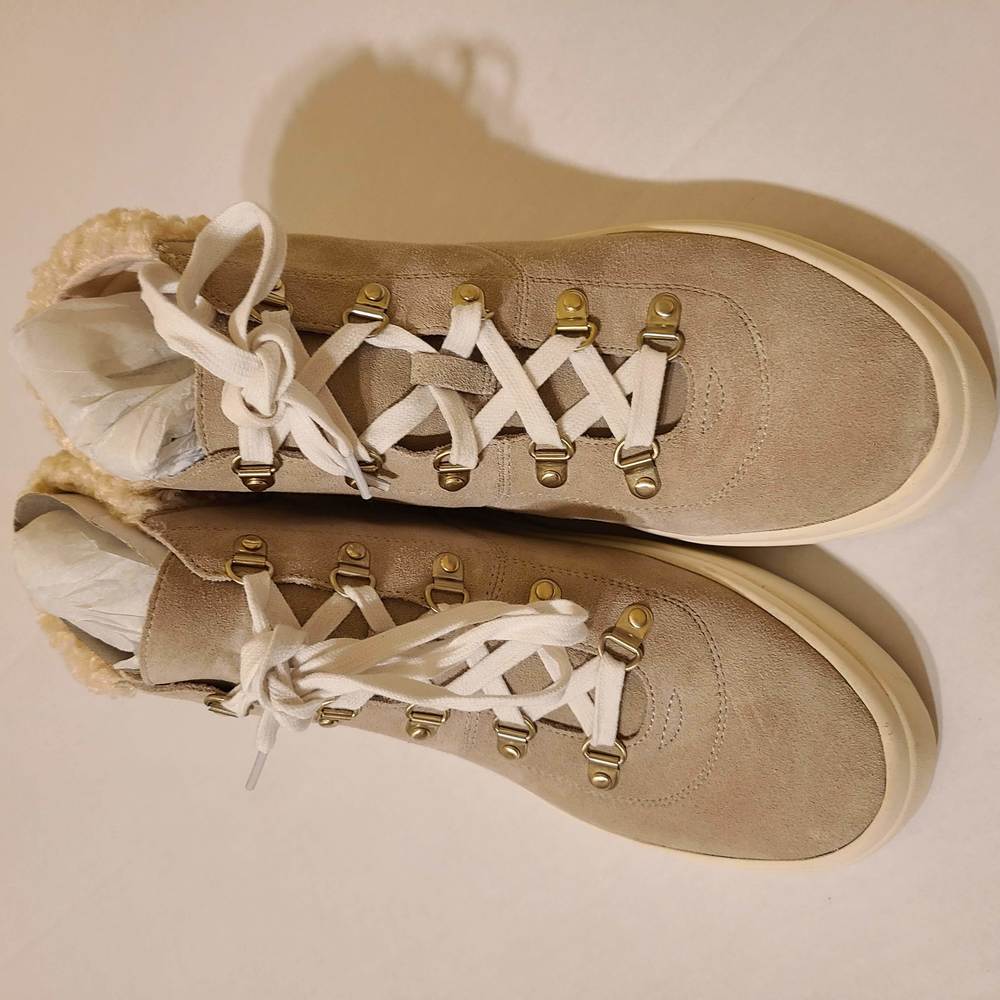 SOLE SOCIETY Talan Sneaker In Latte/ Natural Suede - 9.5 - Picture 2 of 7